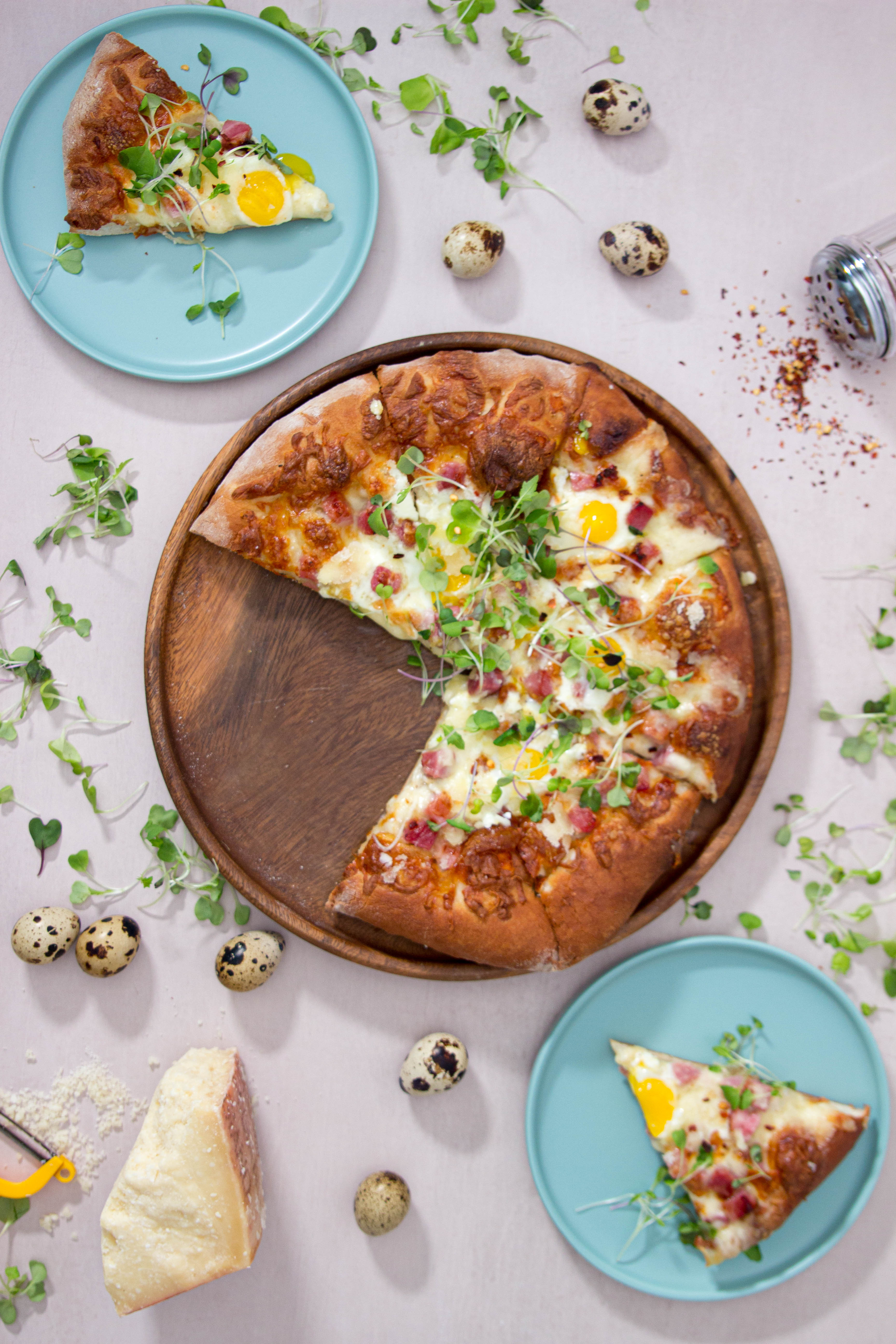 pizza with slice out