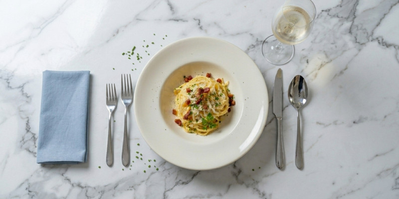 Chef Jamil's Quail Egg Carbonara