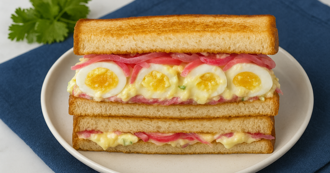 Pickled Onion Quail Egg Sandwich | Spring Creek Quail Farms
