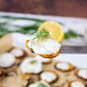 Sweet Potato Crostini with Poached Quail Eggs