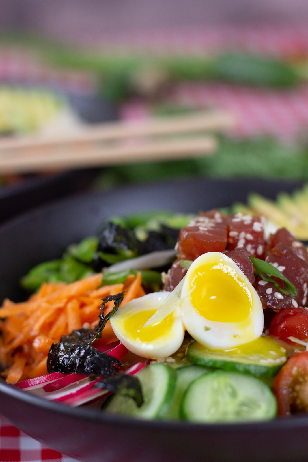 Tuna Poke with quail