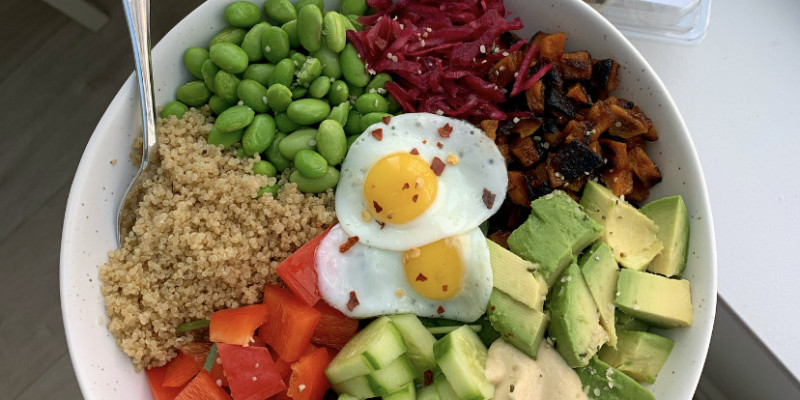 Nourishing Salad Bowl With Quail Eggs