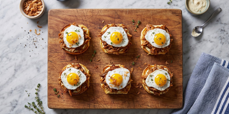 Chef Kyle's Pulled Pork & Quail Egg Sliders