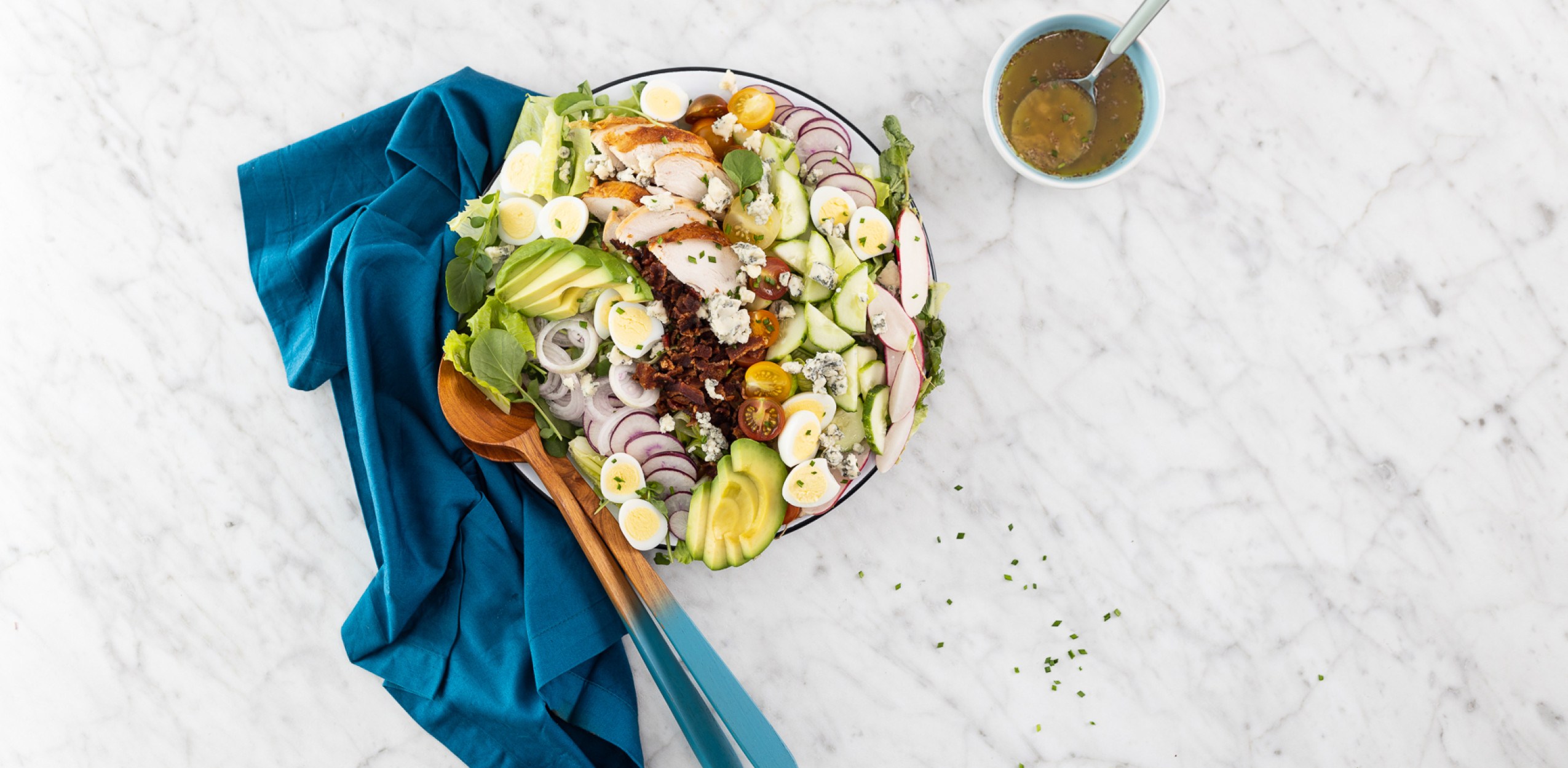 Boiled Quail eggs in salad